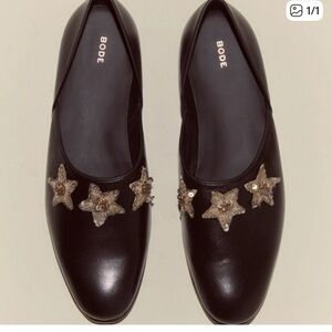 Black Women's Shoes with Gold Star Accents
